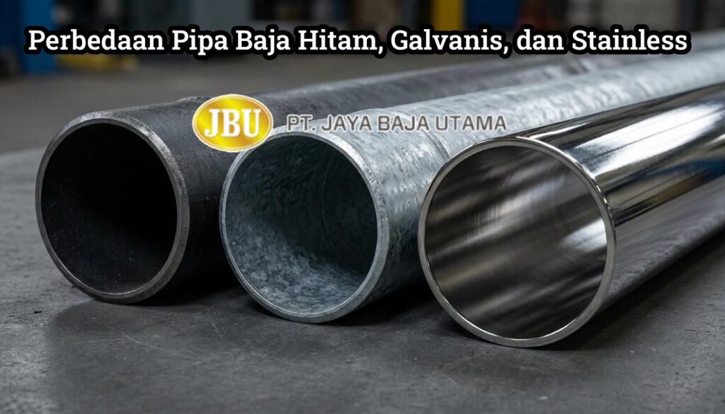 Perbedaan Pipa Baja Hitam, Galvanis, dan Stainless