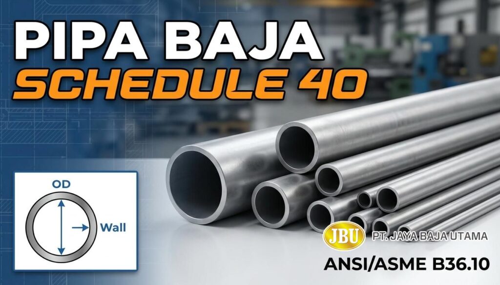 Tabel Pipa Baja Schedule 40 Lengkap Spesifikasi dan Dimensi Standar (ANSI ASME B36.10)