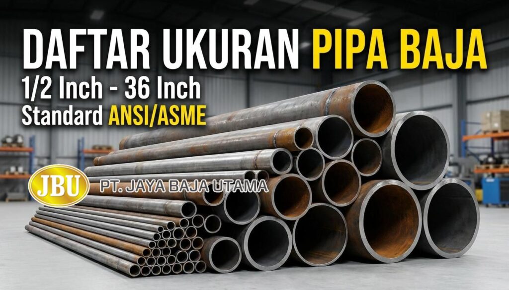 Daftar Ukuran Pipa Baja 1 2 Inch sampai 36 Inch (Standard ANSI ASME)