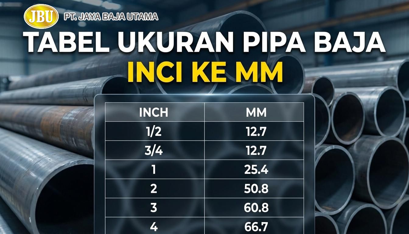 Tabel Ukuran Pipa Baja Inci ke mm